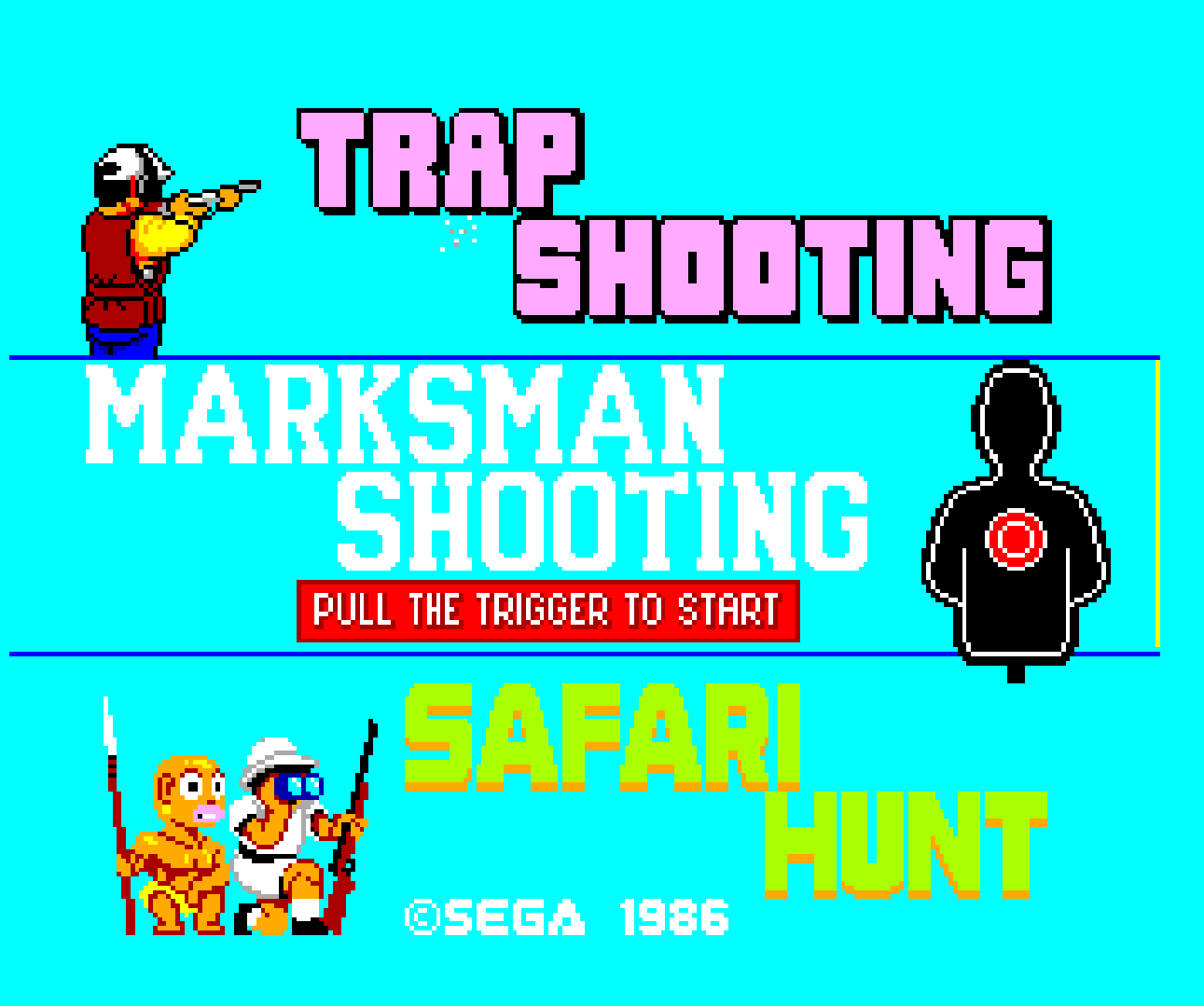 SEGA - Master System★MARKSMAN SHOOTING TRAP Marksman Shooting/Trap Shooting Sega Master Complete